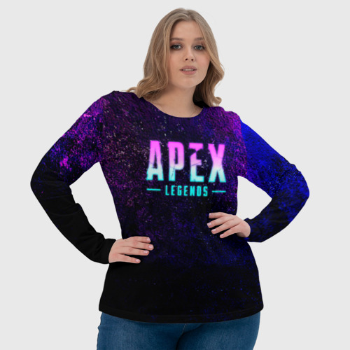Женский лонгслив 3D Apex Legends. Neon logo, цвет 3D печать - фото 6