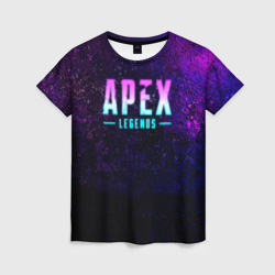 Женская футболка 3D Apex Legends. Neon logo