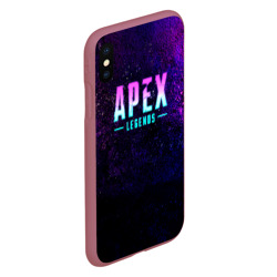 Чехол для iPhone XS Max матовый Apex Legends. Neon logo - фото 2