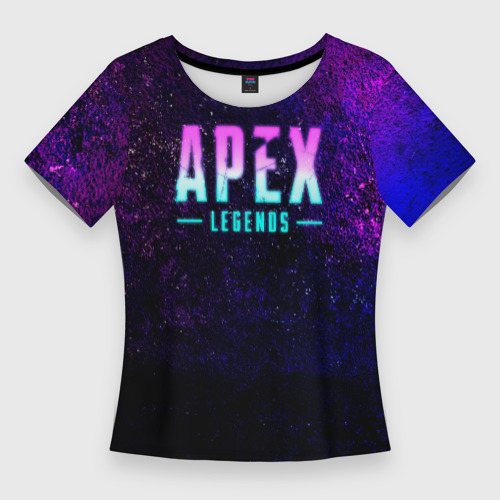 Женская футболка 3D Slim Apex Legends. Neon logo, цвет 3D печать