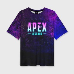 Женская футболка oversize 3D Apex Legends. Neon logo