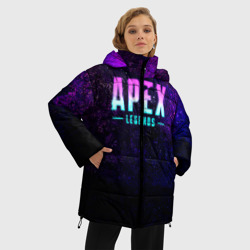 Женская зимняя куртка Oversize Apex Legends. Neon logo - фото 2