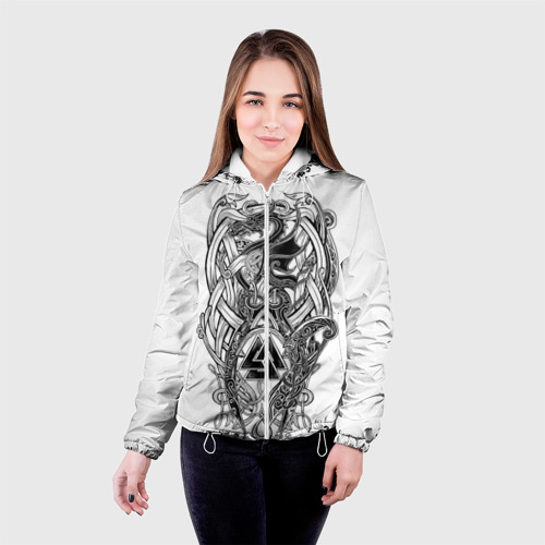 Женская куртка 3D Язычество, цвет белый - фото 3