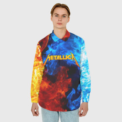 Мужская рубашка oversize 3D Metallica - фото 2