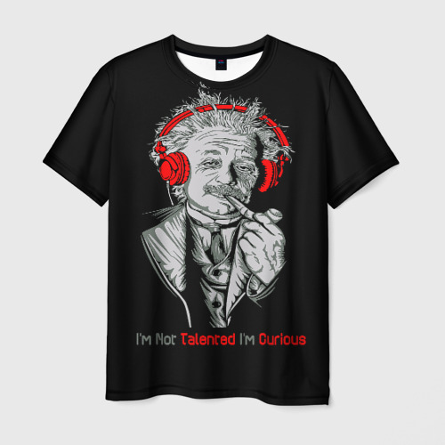 Мужская футболка 3D Альберт Эйнштейн, цвет 3D печать