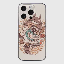 Чехол для iPhone 15 Pro Max силиконовый с защитой камеры My Neighbor Totoro кашамала