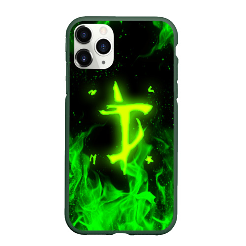 Чехол для iPhone 11 Pro матовый Doom eternal Дум огонь, цвет темно-зеленый