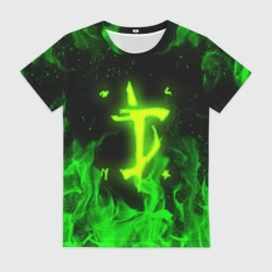 Женская футболка 3D Doom eternal Дум огонь