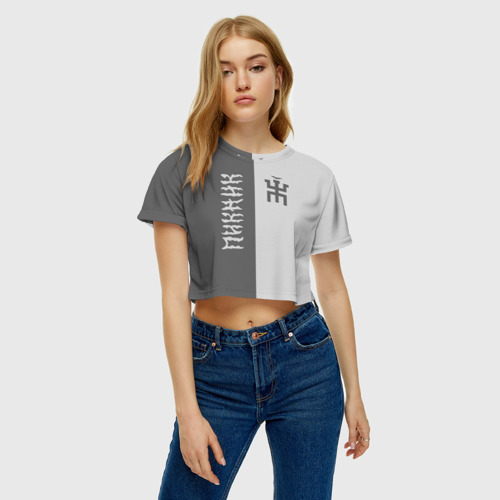 Женская футболка Crop-top 3D Пикник, цвет 3D печать - фото 4