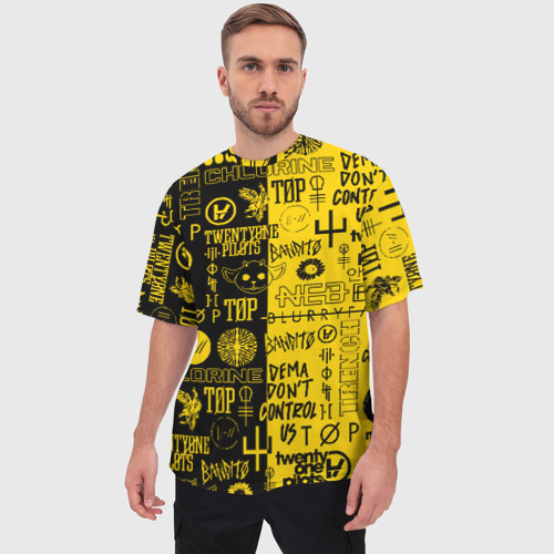 Мужская футболка oversize 3D Twenty One pilots паттерн, цвет 3D печать - фото 3