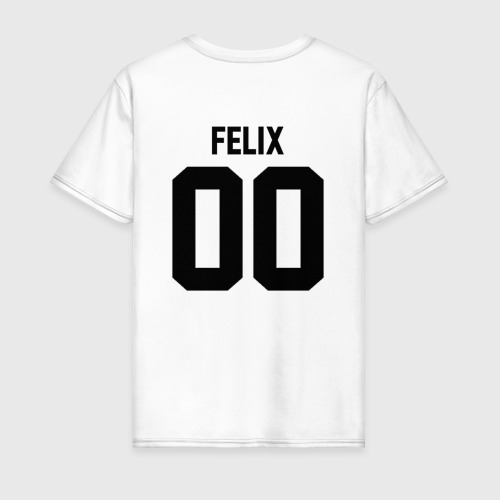Мужская футболка хлопок Stray kids felix, цвет белый - фото 2