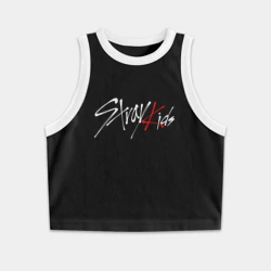 Женская укороченная майка-топ хлопок Stray kids felix