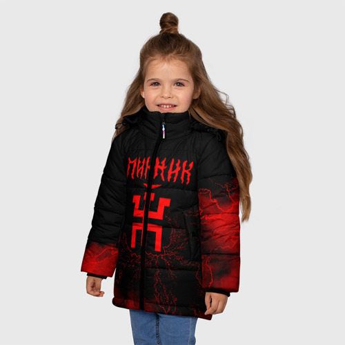 Зимняя куртка для девочек 3D Пикник, цвет черный - фото 3