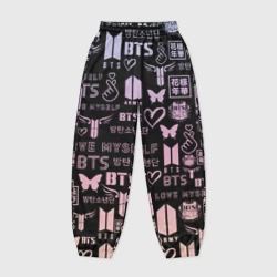 Женские джоггеры оверсайз 3D BTS logobombing
