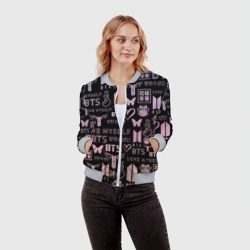 Женский бомбер 3D BTS logobombing - фото 2