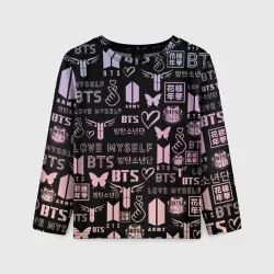 Детский лонгслив 3D BTS logobombing