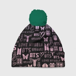 Шапка 3D c помпоном BTS logobombing