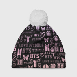 Шапка 3D c помпоном BTS logobombing
