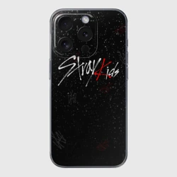 Чехол для iPhone 15 Pro силиконовый с защитой камеры Stray kids