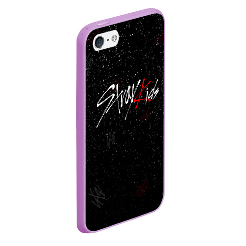 Чехол для iPhone 5/5S матовый Stray kids, цвет сиреневый - фото 3