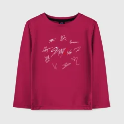 Детский лонгслив хлопок Stray kids автографы