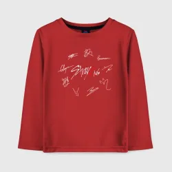 Детский лонгслив хлопок Stray kids автографы