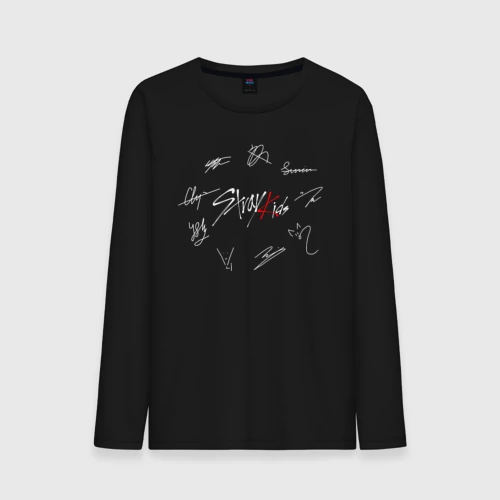 Мужской лонгслив хлопок Stray kids автографы