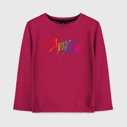 Детский лонгслив хлопок Stray kids автографы
