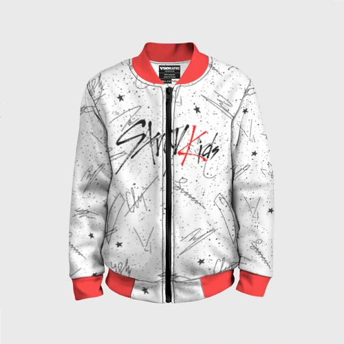 Детский бомбер 3D Stray kids автографы