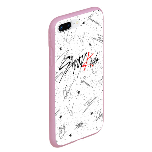 Чехол для iPhone 7Plus/8 Plus матовый Stray kids автографы, цвет розовый - фото 3