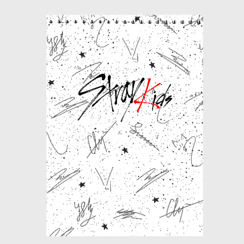 Скетчбук Stray kids автографы, цвет белый