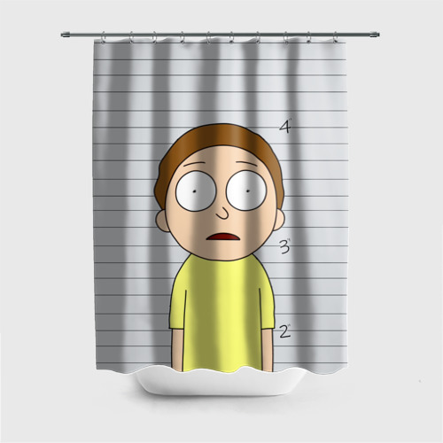 Штора 3D для ванной Morty is in prison Фото 01 Штора 3D для ванной Morty is in prison Фото 01