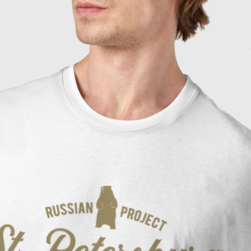 Мужская футболка хлопок Санкт-Петербург, цвет белый - фото 6