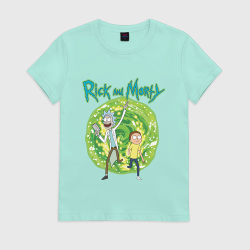 Женская футболка хлопок Rick and Morty in the portal Фото 01 Женская футболка хлопок Rick and Morty in the portal Фото 01