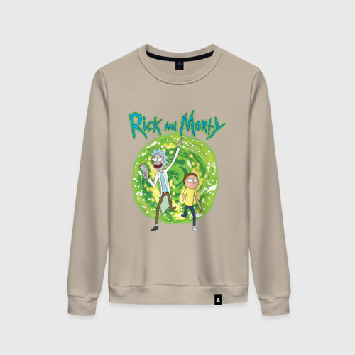Женский свитшот хлопок Rick and Morty in the portal Фото 01 Женский свитшот хлопок Rick and Morty in the portal Фото 01
