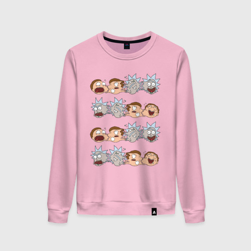 Женский свитшот хлопок Faces Rick and Morty Фото 01 Женский свитшот хлопок Faces Rick and Morty Фото 01