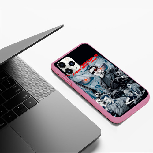 Чехол для iPhone 11 Pro Max матовый Терминатор 2, цвет малиновый - фото 5