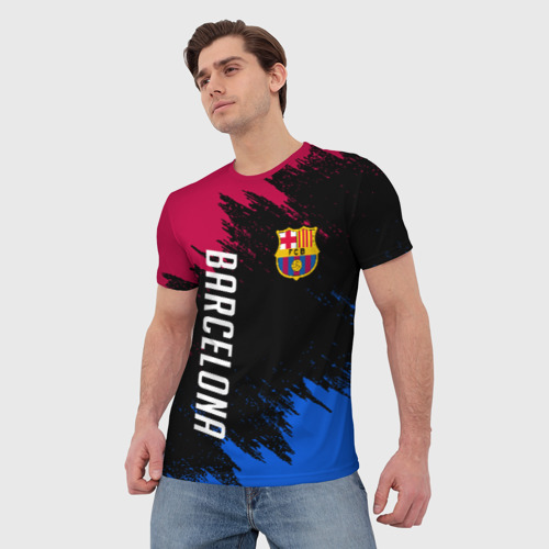 Мужская футболка 3D FC BARCELONA, цвет 3D печать - фото 3