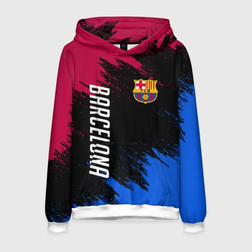 Мужская толстовка 3D FC BARCELONA, цвет белый