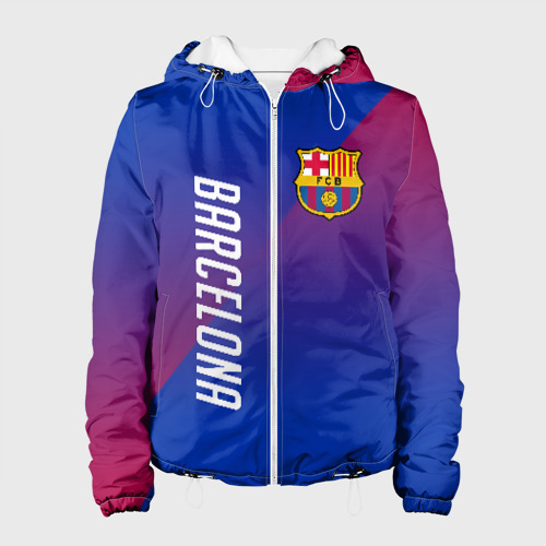 Женская куртка 3D FC Barcelona, цвет белый