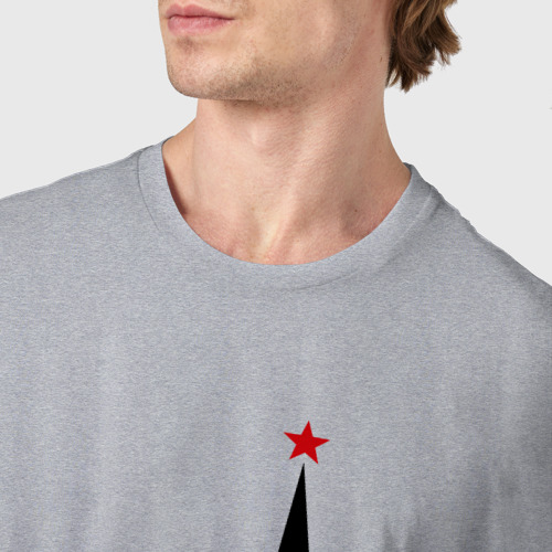 Мужская футболка хлопок Москва-чёрный логотип-2, цвет меланж - фото 6
