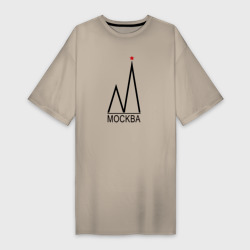 Платье-футболка хлопок Москва-чёрный логотип-2