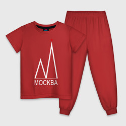 Детская пижама хлопок Москва-белый логотип-2