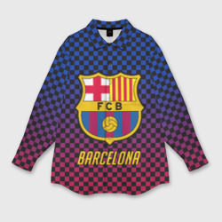 Женская рубашка oversize 3D FC Barcelona