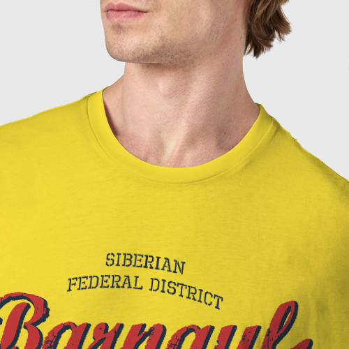 Мужская футболка хлопок Барнаул СФО, цвет желтый - фото 6