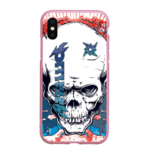 Чехол для iPhone XS Max матовый Metallica Металлика, цвет розовый