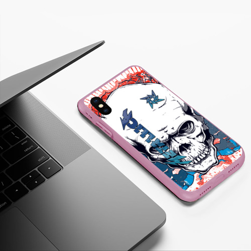 Чехол для iPhone XS Max матовый Metallica Металлика, цвет розовый - фото 5