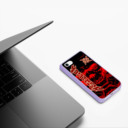 Чехол для iPhone 5/5S матовый Metallica, цвет светло-сиреневый - фото 5