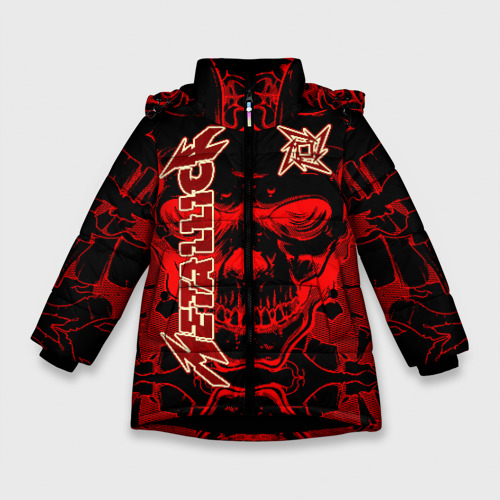 Зимняя куртка для девочек 3D Metallica, цвет черный