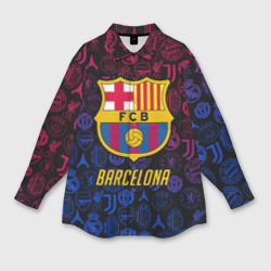 Мужская рубашка oversize 3D FC Barcelona Barca Барселона